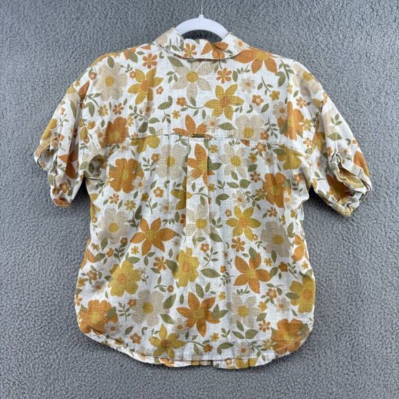 Billabong Made For Sun Oversized Button Up Shirt Womens Small Cotton Floral - Picture 6 of 11